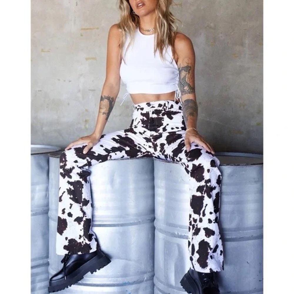 Motel Cow print flare pants #flares